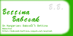 bettina babcsak business card